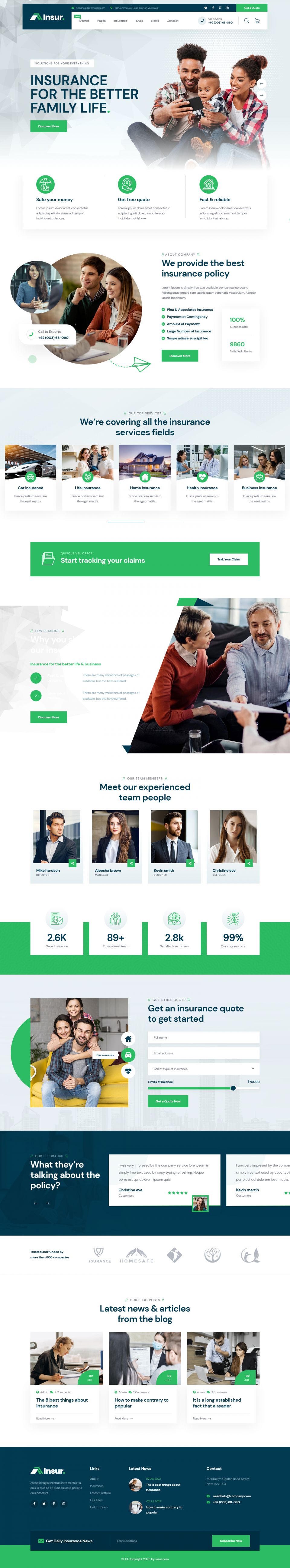 Template ThemeForest Insur WordPress template ThemeForest Insur