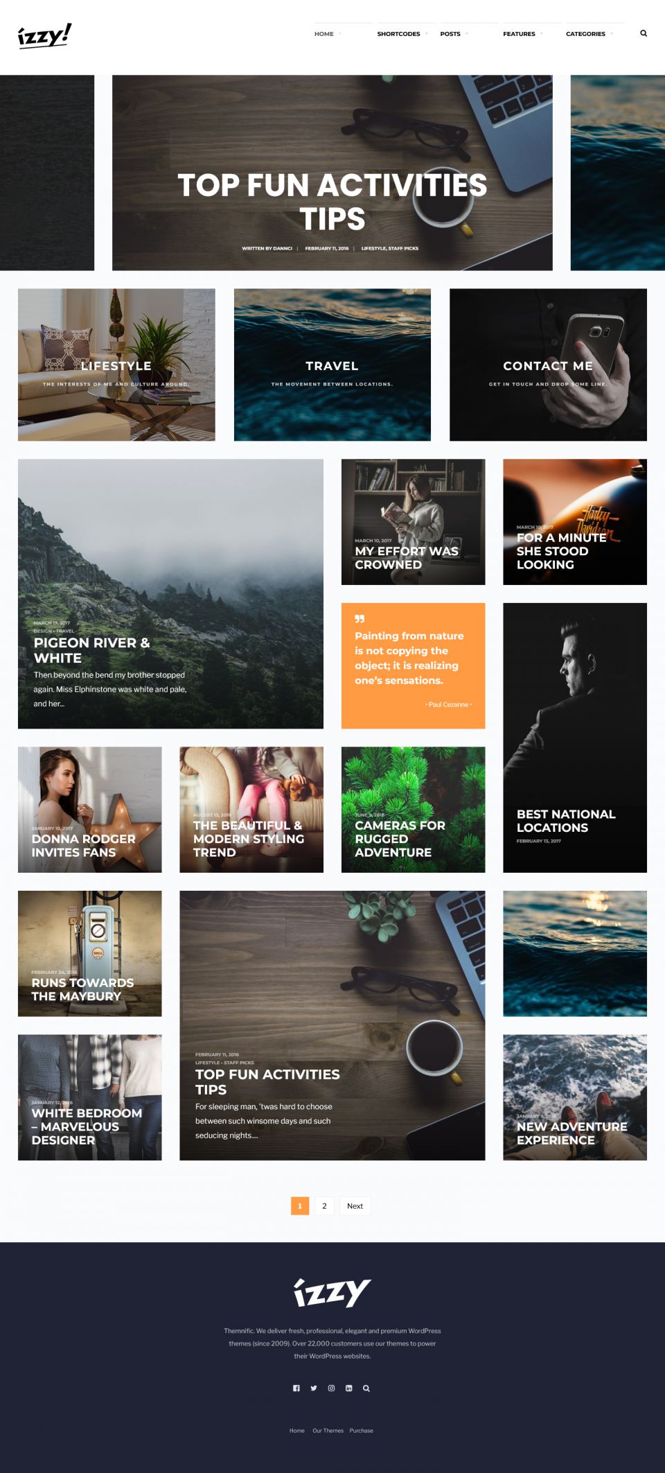 WordPress template ThemeForest Izzy