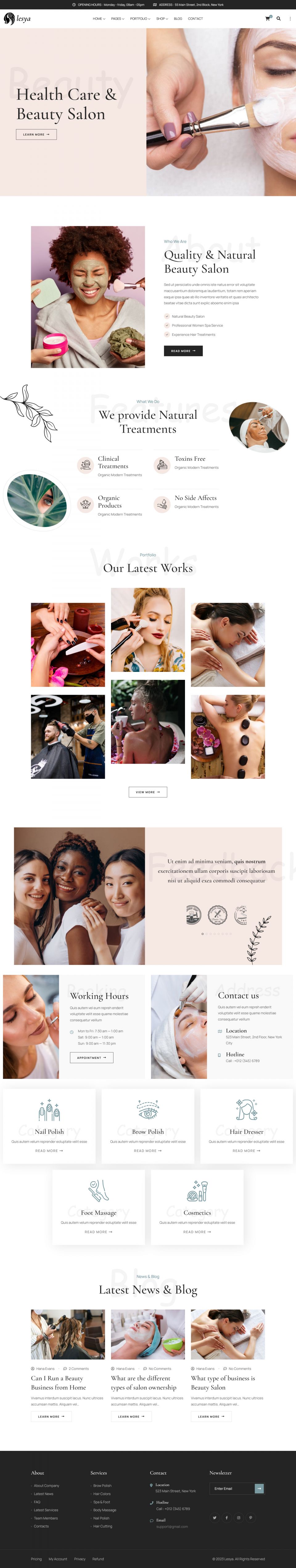 WordPress template ThemeForest Lesya