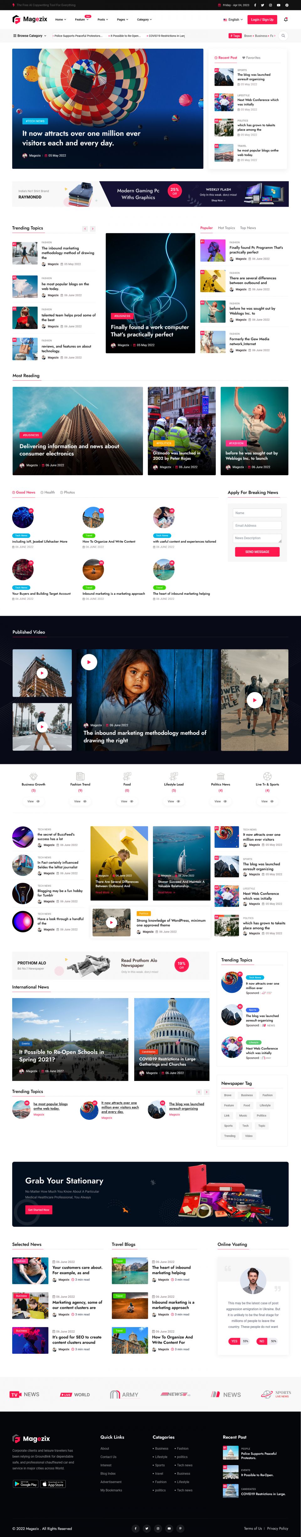 WordPress template ThemeForest Magezix