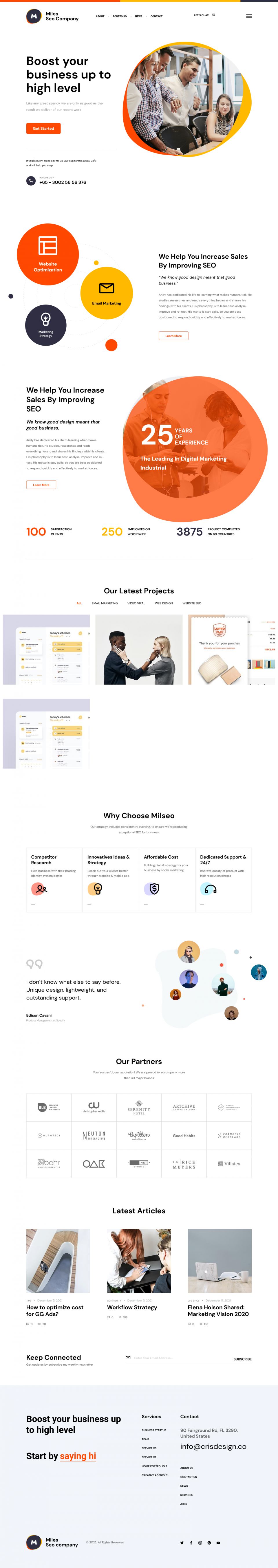 WordPress template ThemeForest Miles