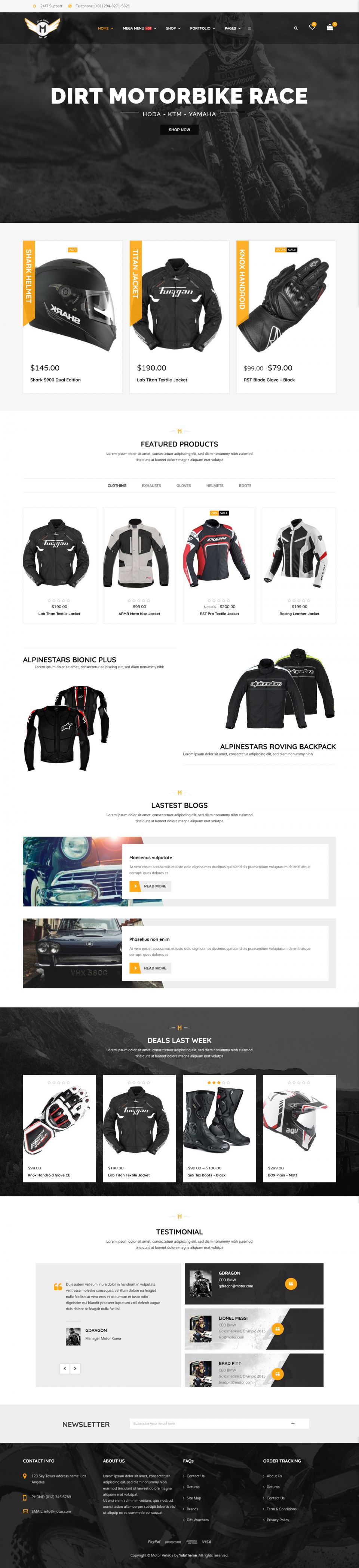WordPress template ThemeForest Motor Vehikal