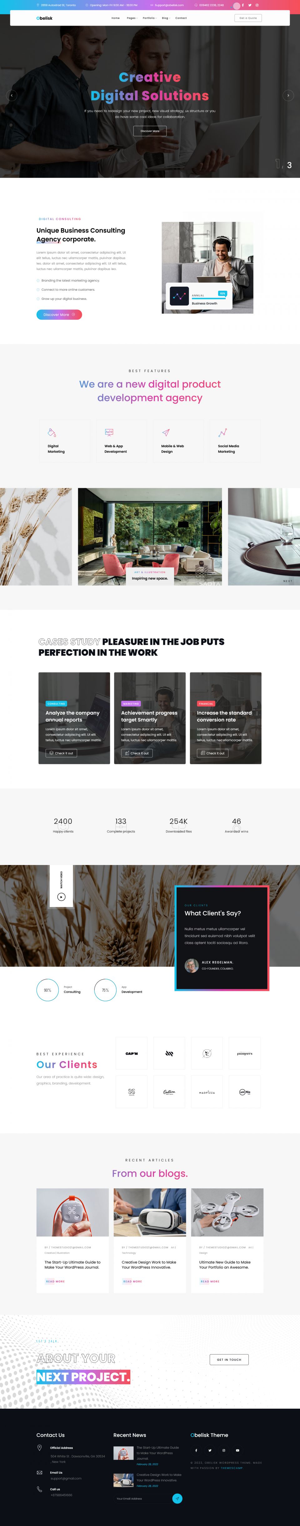 WordPress template ThemeForest Obelisk