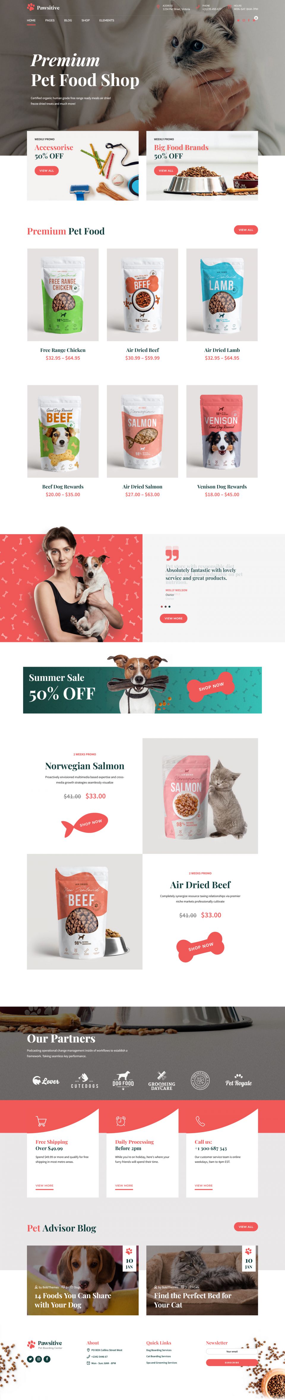 WordPress template ThemeForest Pawsitive