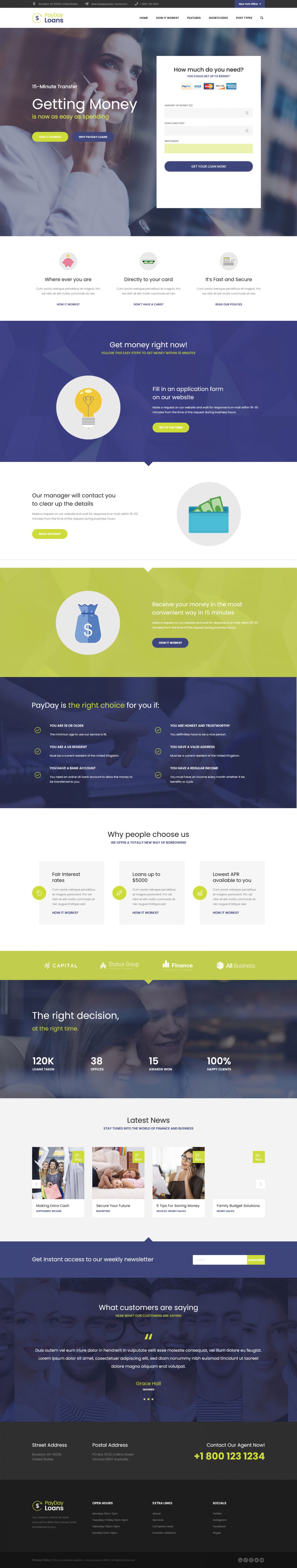 Template ThemeForest Payday Loans WordPress template ThemeForest Payday Loans