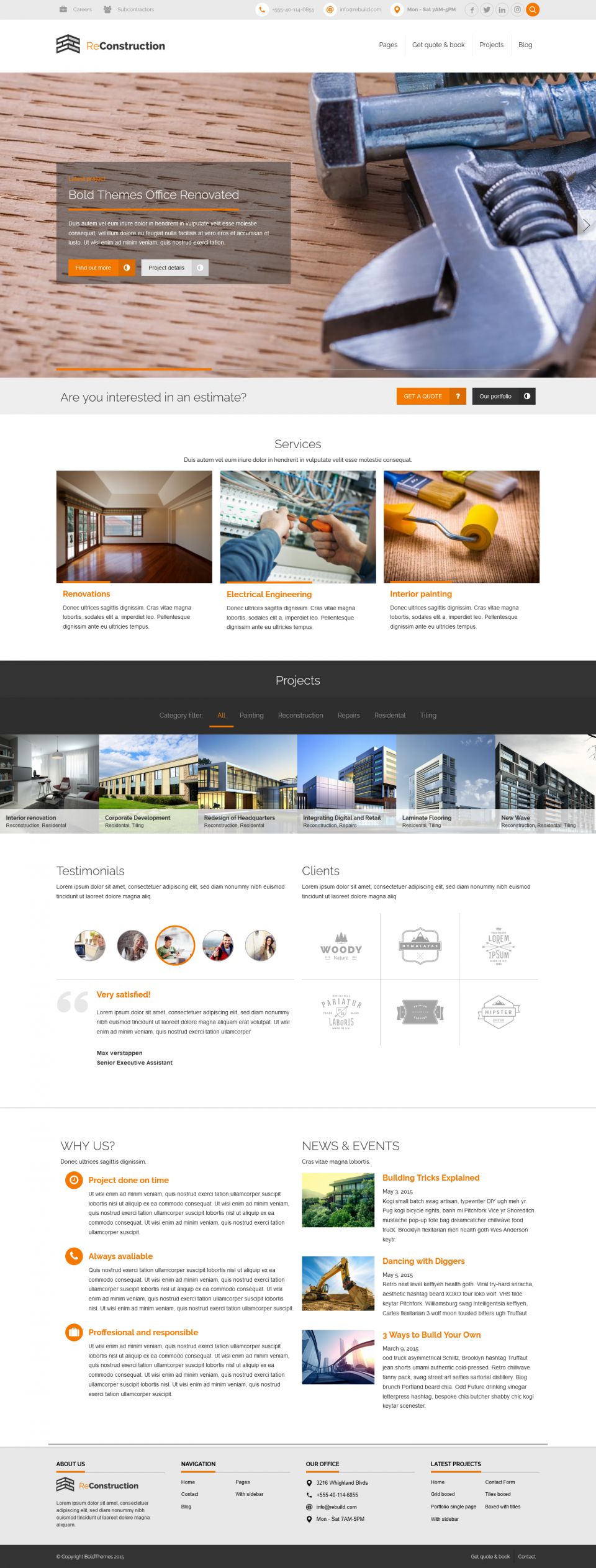 Template ThemeForest ReConstruction WordPress template ThemeForest ReConstruction
