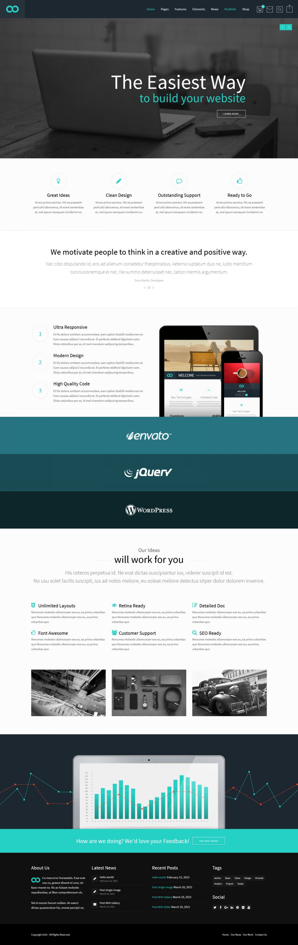 WordPress template ThemeForest Reload