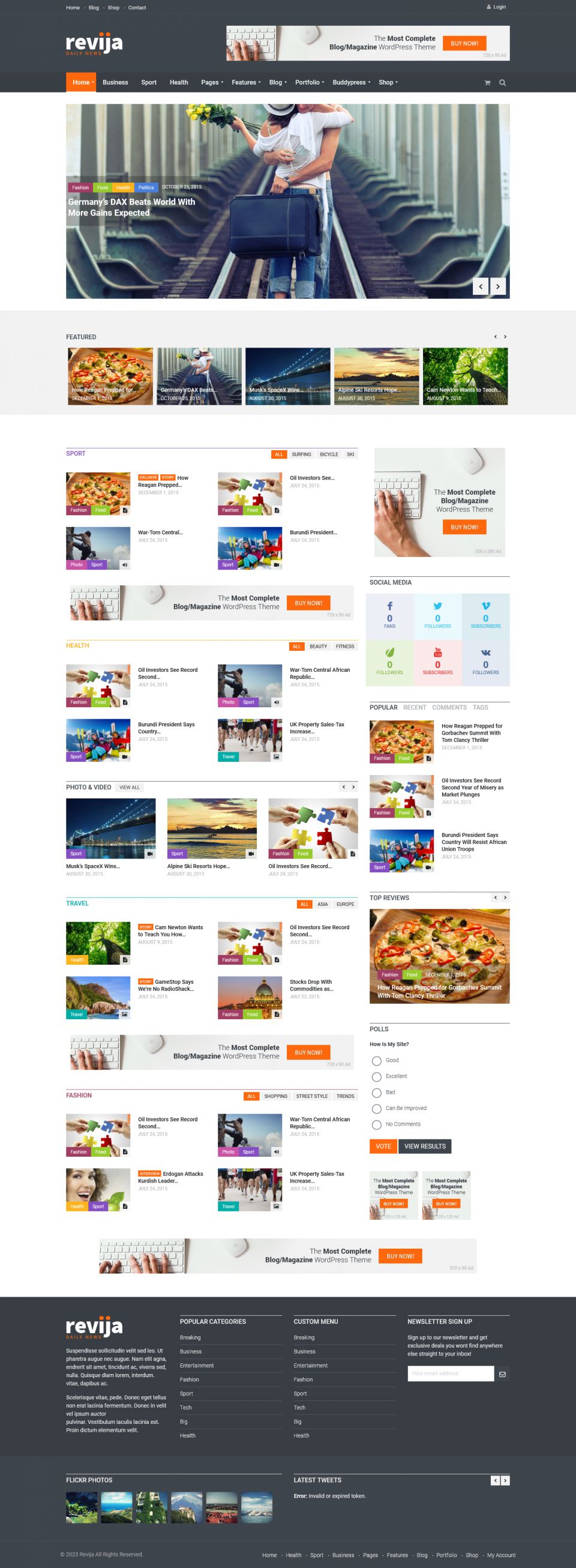 Template ThemeForest Revija WordPress template ThemeForest Revija