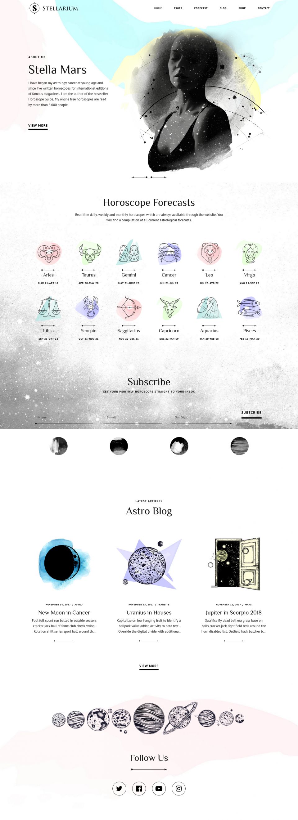 WordPress template ThemeForest Stellarium