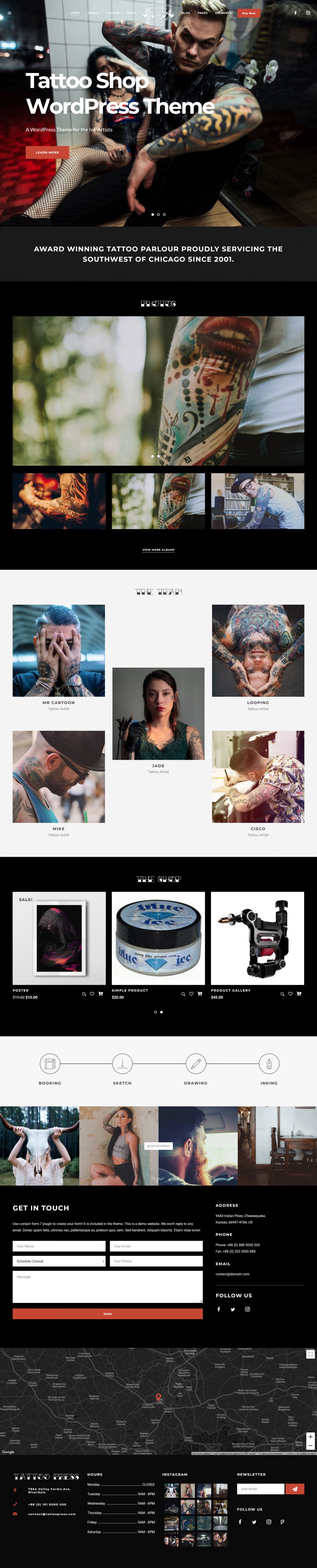 WordPress template ThemeForest TattooPress
