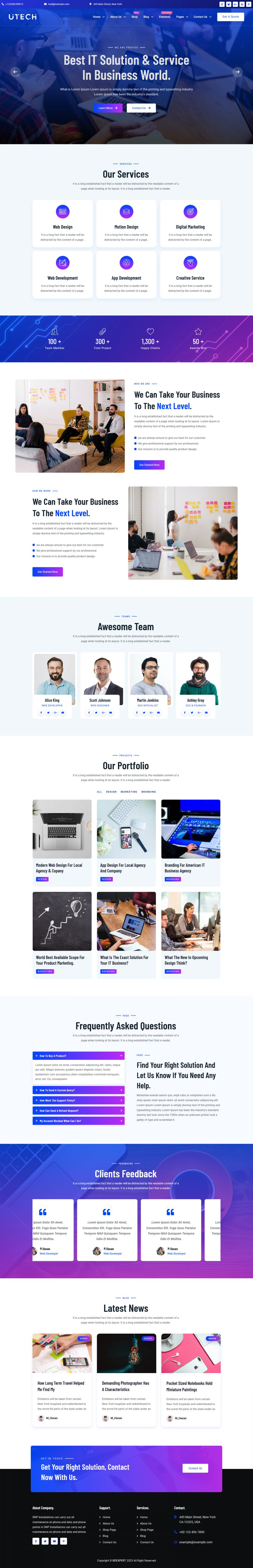 WordPress template ThemeForest uTech