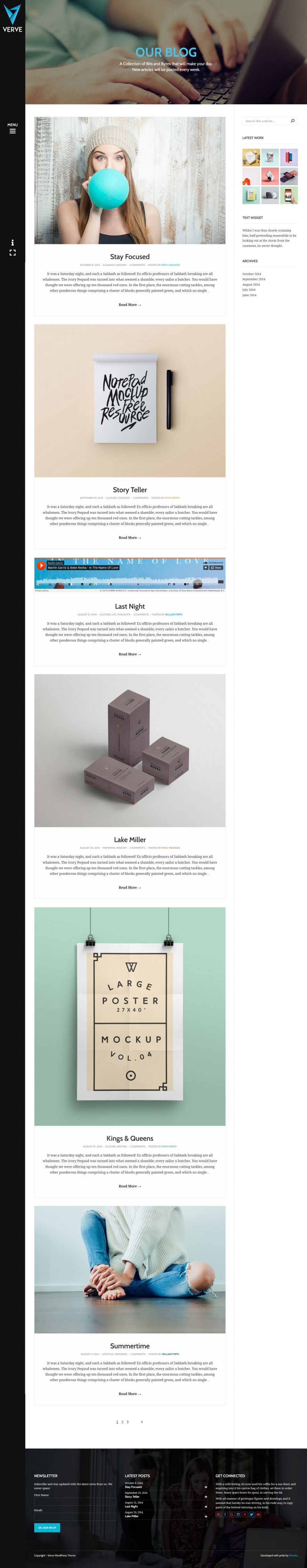 Template ThemeForest Verve WordPress template ThemeForest Verve