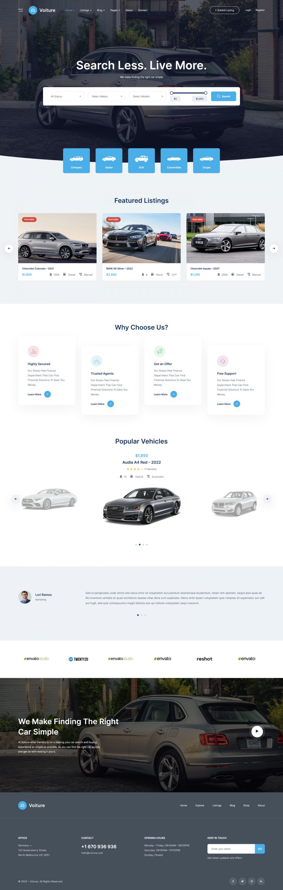 WordPress template ThemeForest Voiture