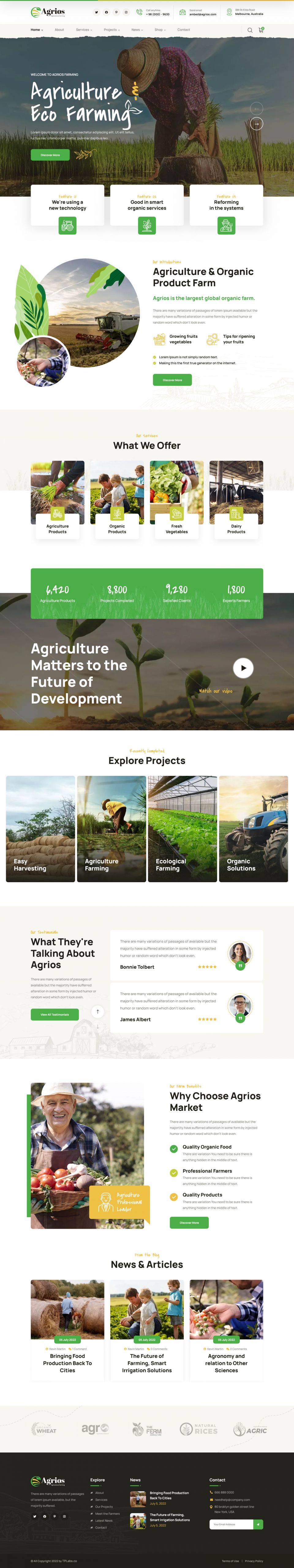 WordPress template ThemeForest Agrios