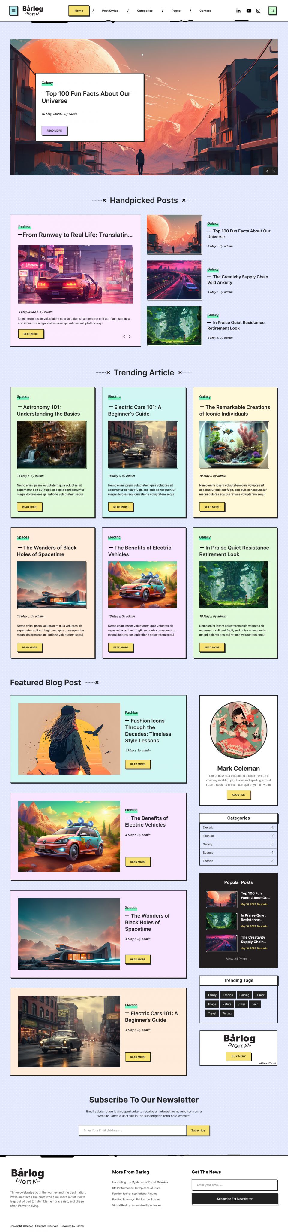 WordPress template ThemeForest Barlog