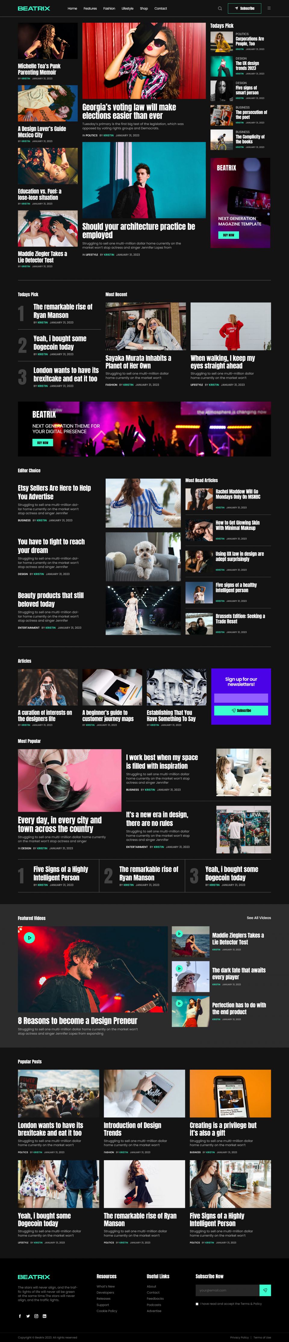 WordPress template ThemeForest Bravex