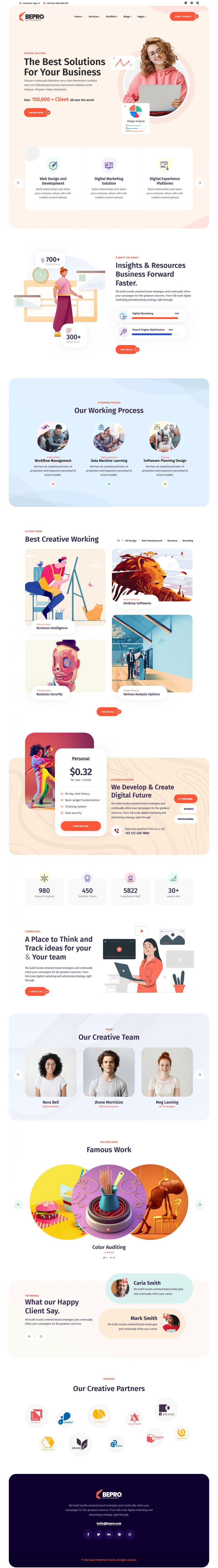 WordPress template ThemeForest Bepro