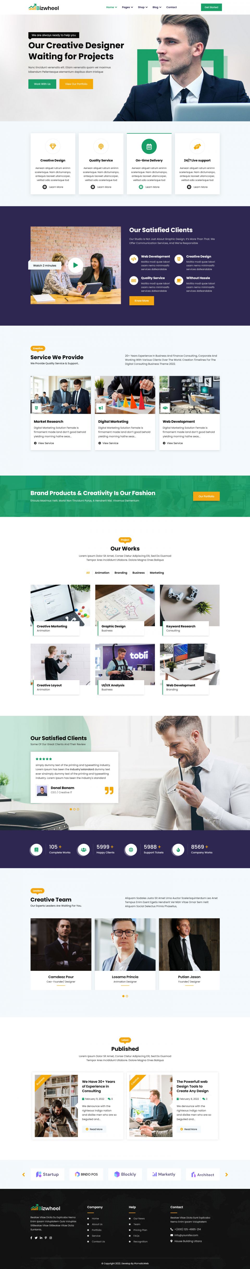 WordPress template ThemeForest Bizwheel