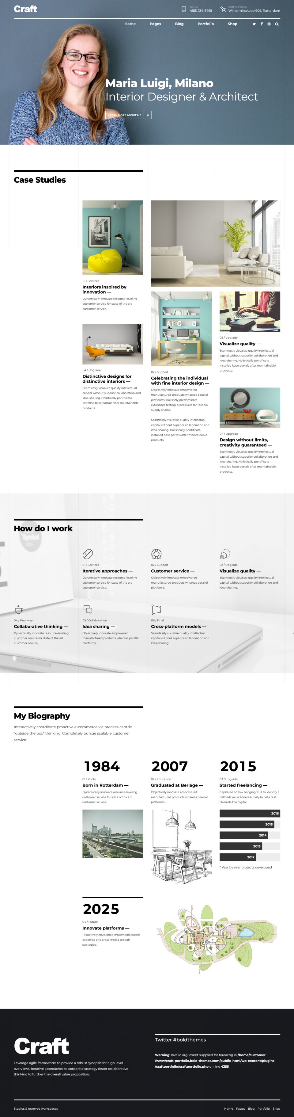 Template ThemeForest Craft Portfolio WordPress template ThemeForest Craft Portfolio
