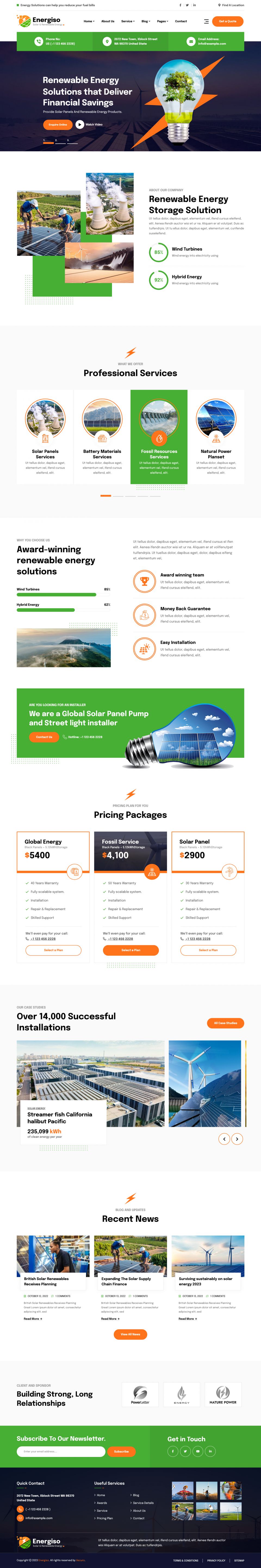 WordPress template ThemeForest Energiso
