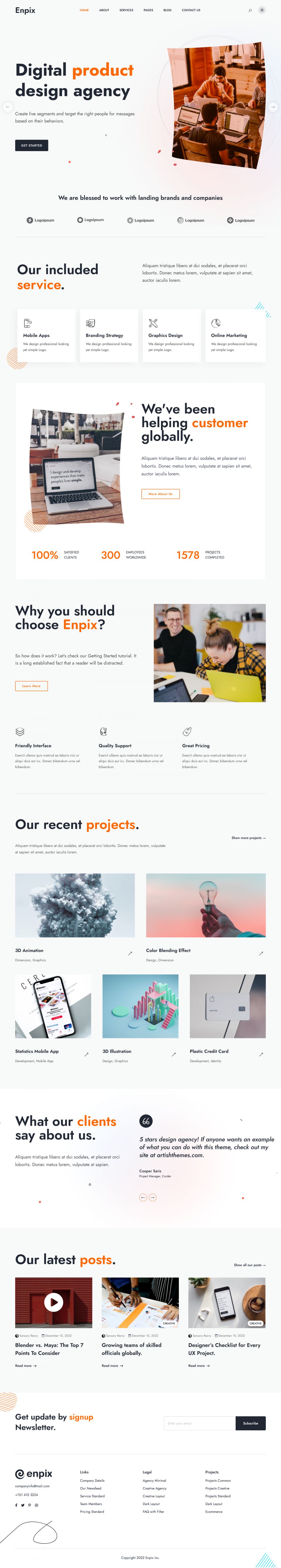 WordPress template ThemeForest Enpix