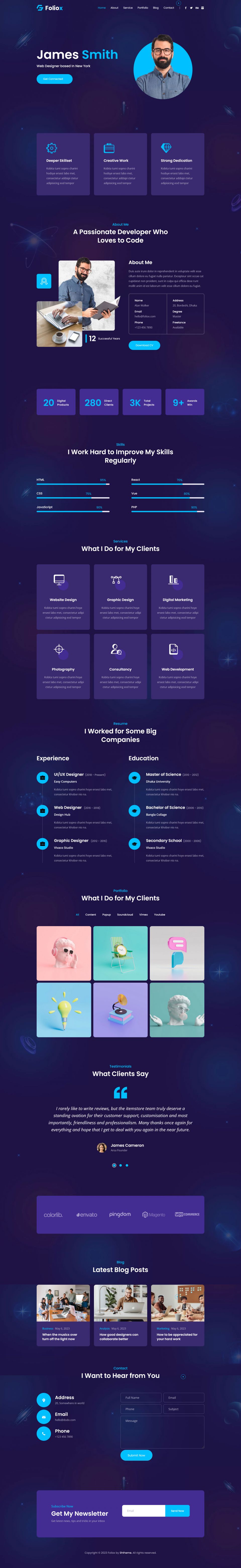 WordPress template ThemeForest Foliox