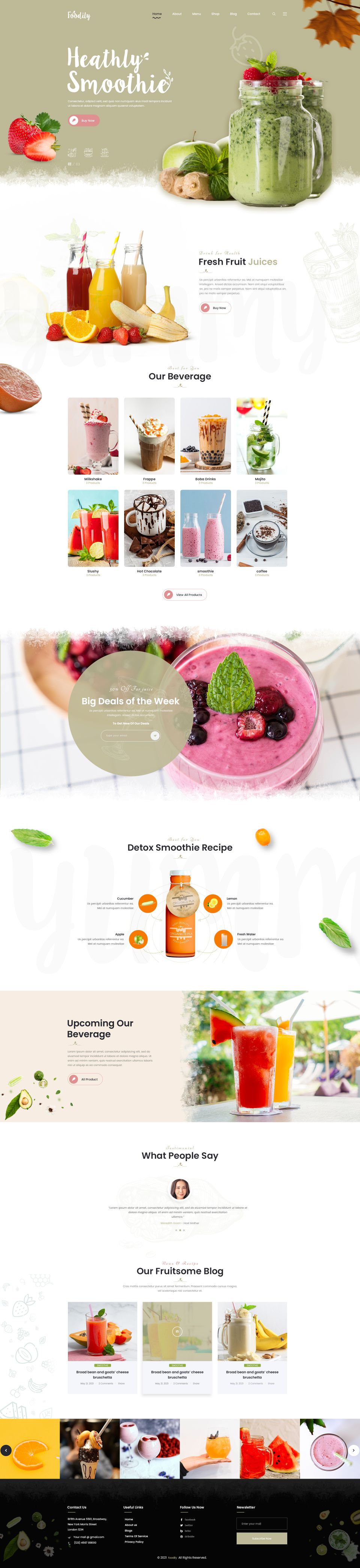 WordPress template ThemeForest Foodily