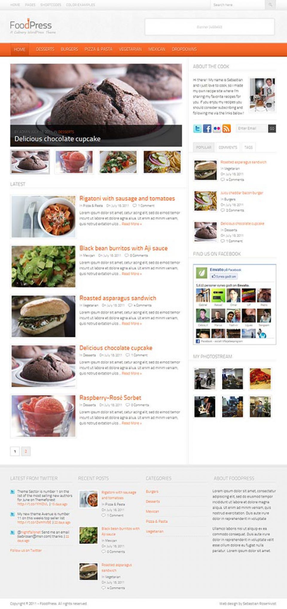 WordPress template ThemeForest Foodpress