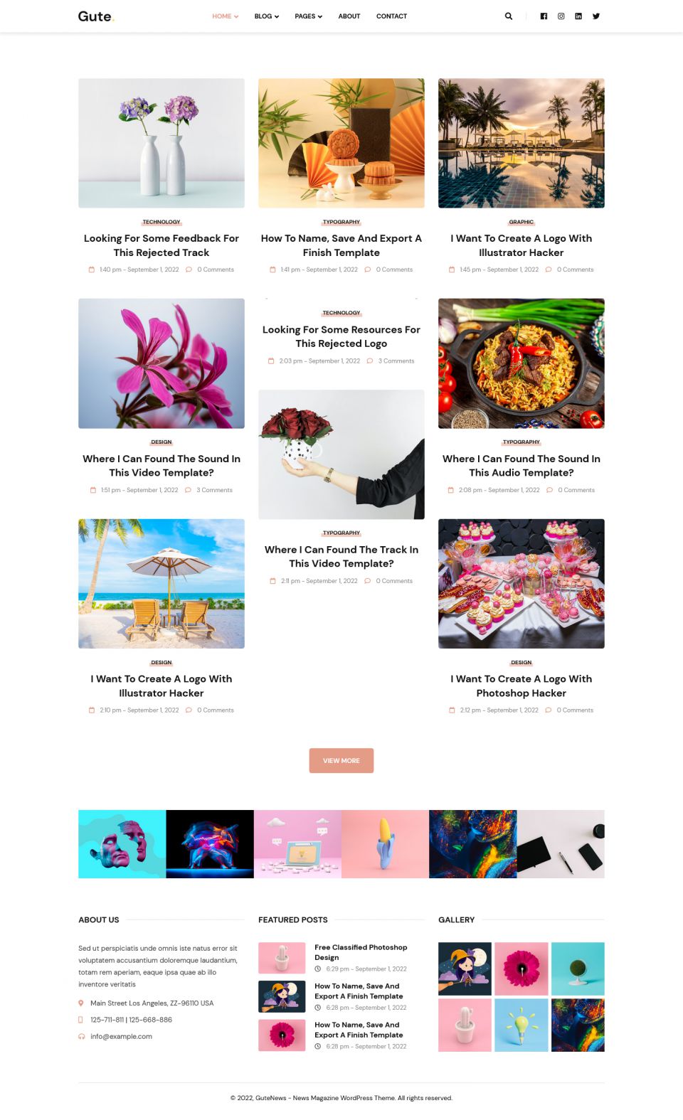 WordPress template ThemeForest Gute