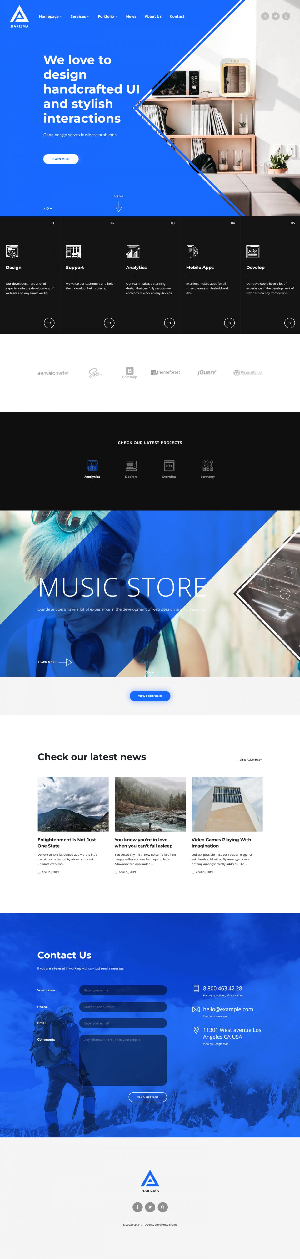 WordPress template ThemeForest Harizma