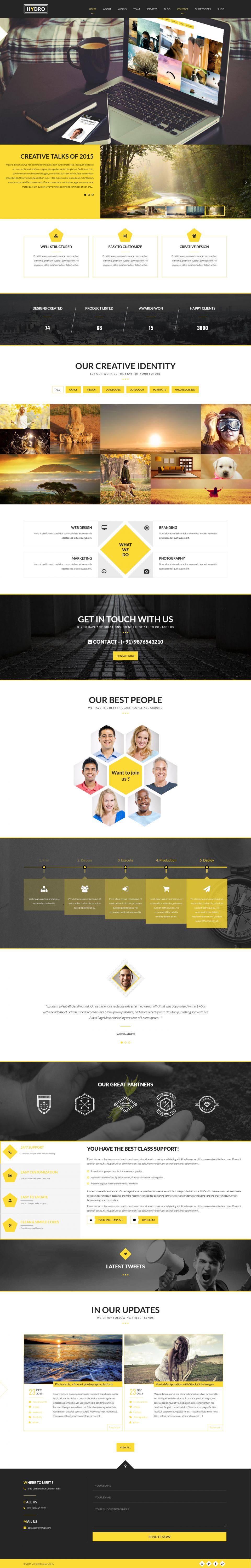 WordPress template ThemeForest HYDRO