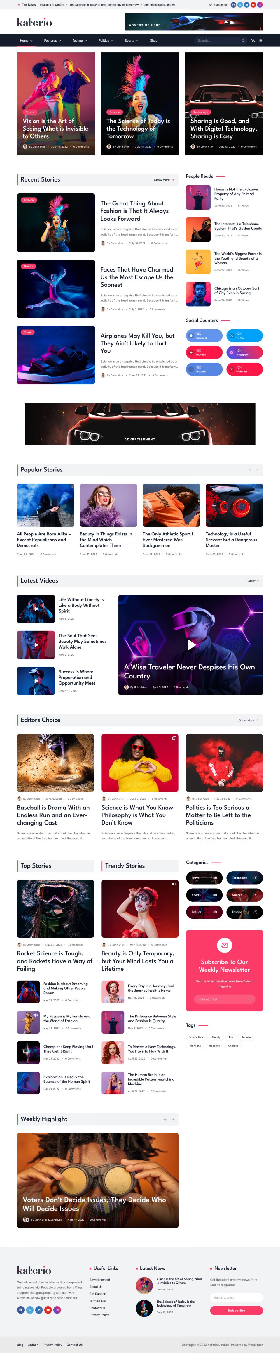 WordPress template ThemeForest Katerio