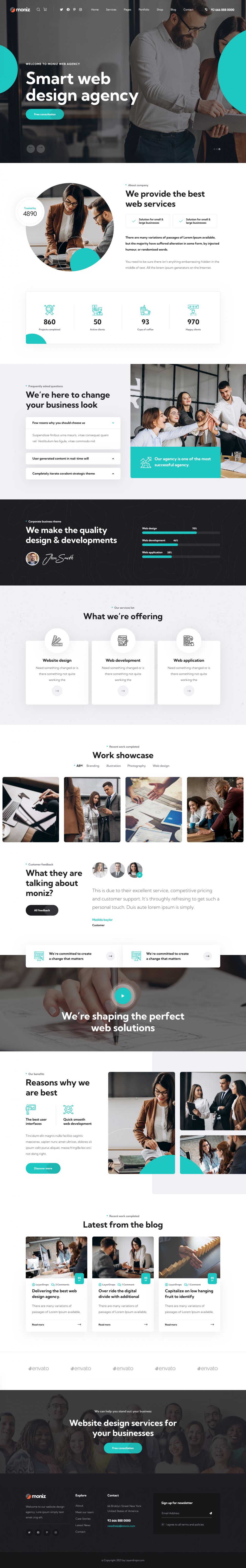 WordPress template ThemeForest Moniz