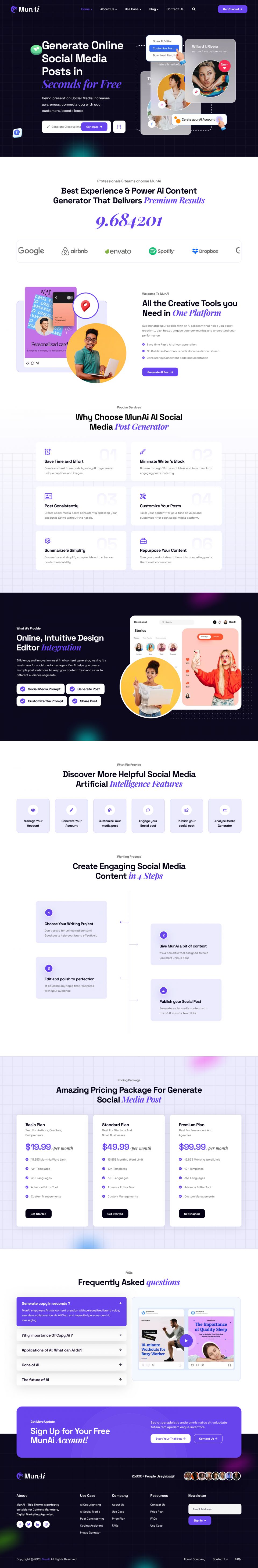 WordPress template ThemeForest MunAi