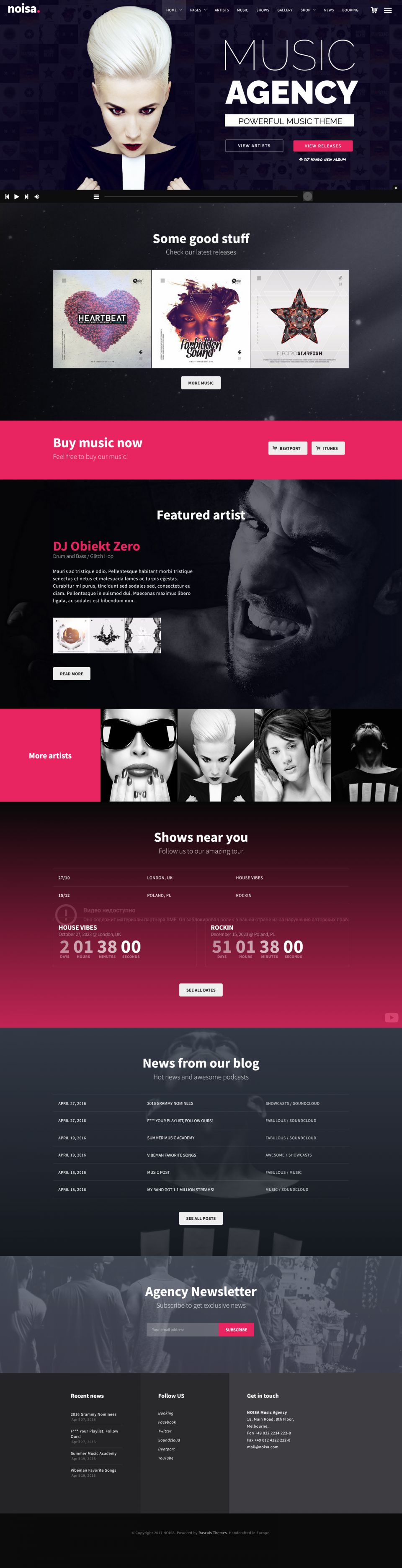Template ThemeForest Noisa WordPress template ThemeForest Noisa