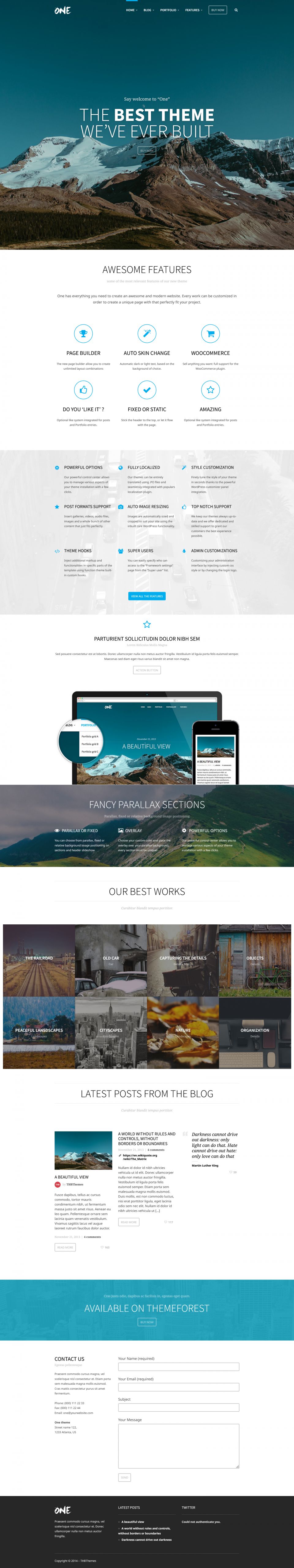 Template ThemeForest One WordPress template ThemeForest One