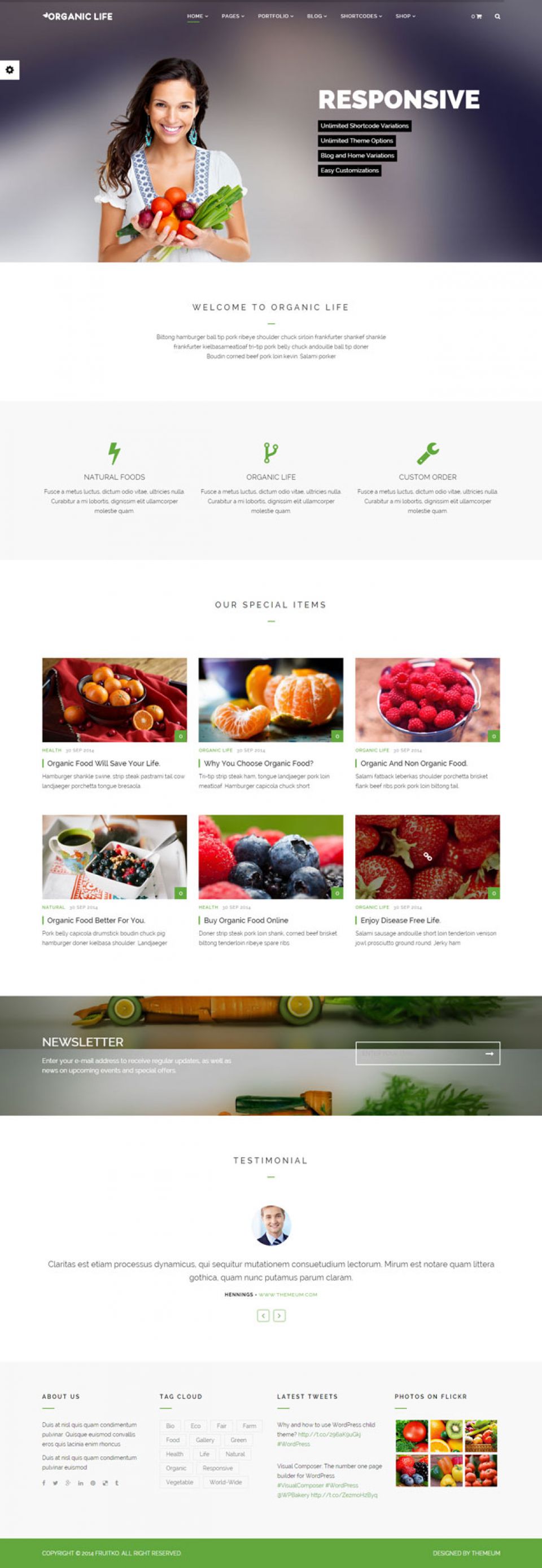 Template ThemeForest Organic Life WordPress template ThemeForest Organic Life