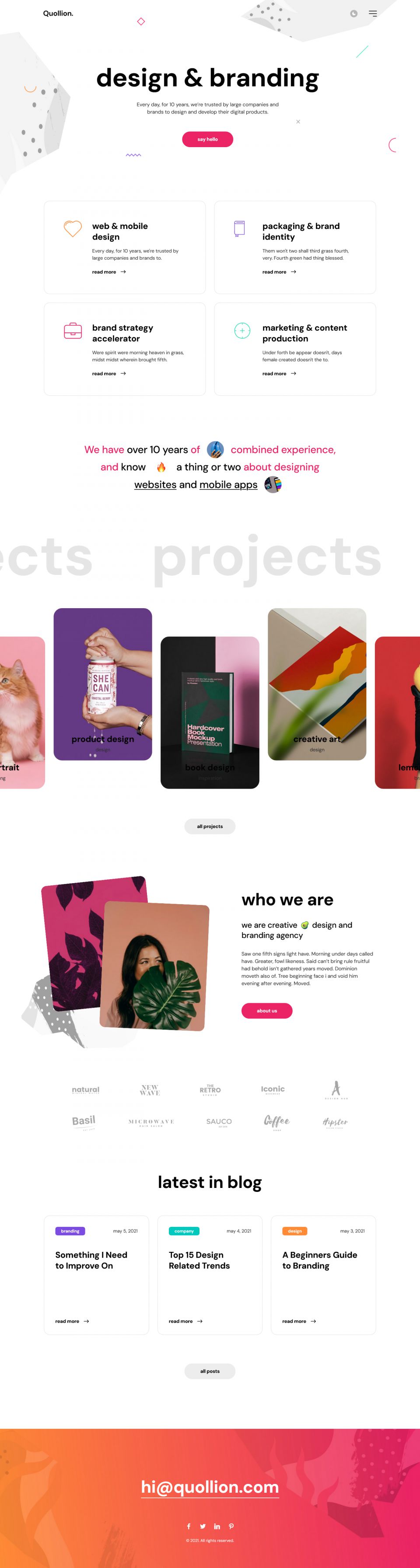WordPress template ThemeForest Quollion