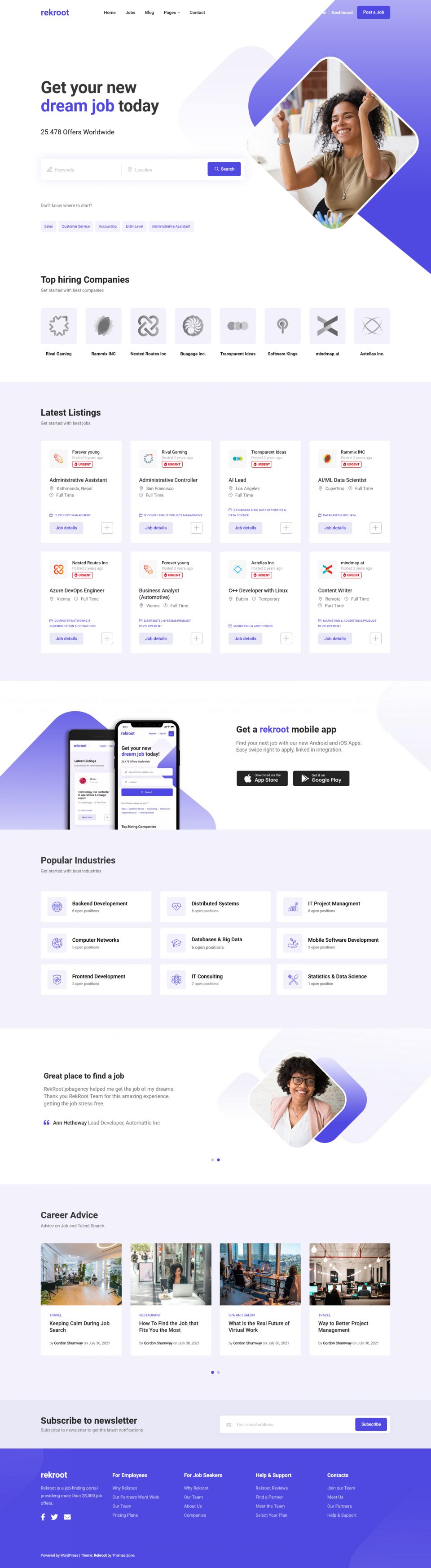 WordPress template ThemeForest Rekroot