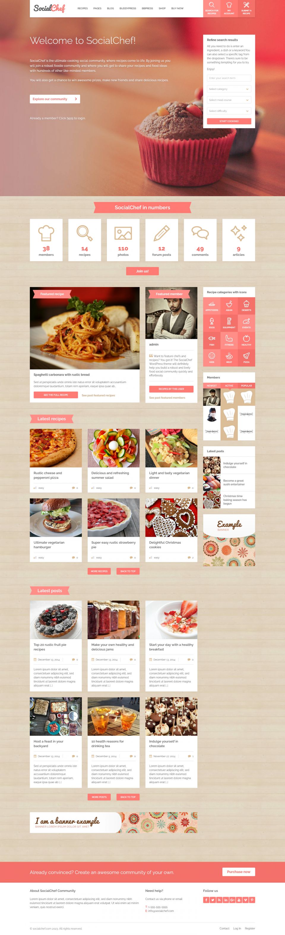 Template ThemeForest SocialChef WordPress template ThemeForest SocialChef