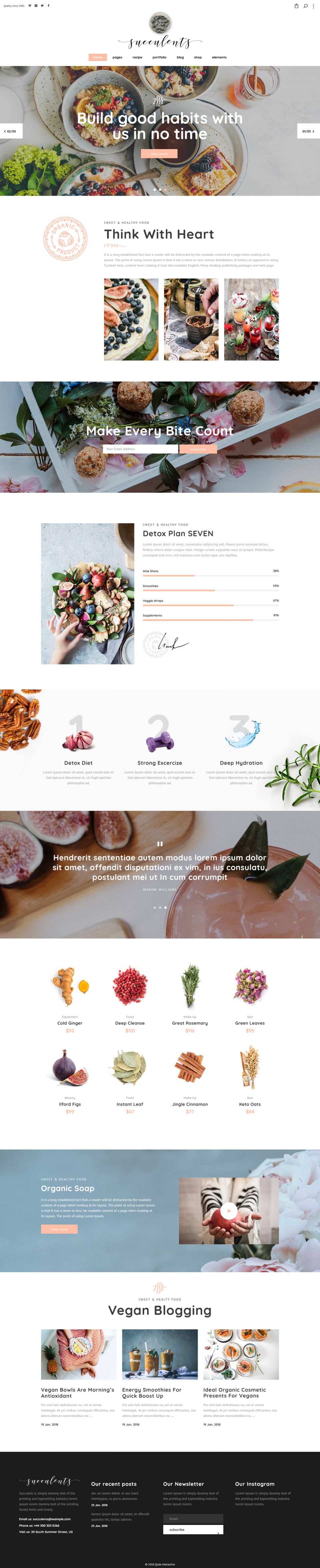 Template ThemeForest Succulents WordPress template ThemeForest Succulents