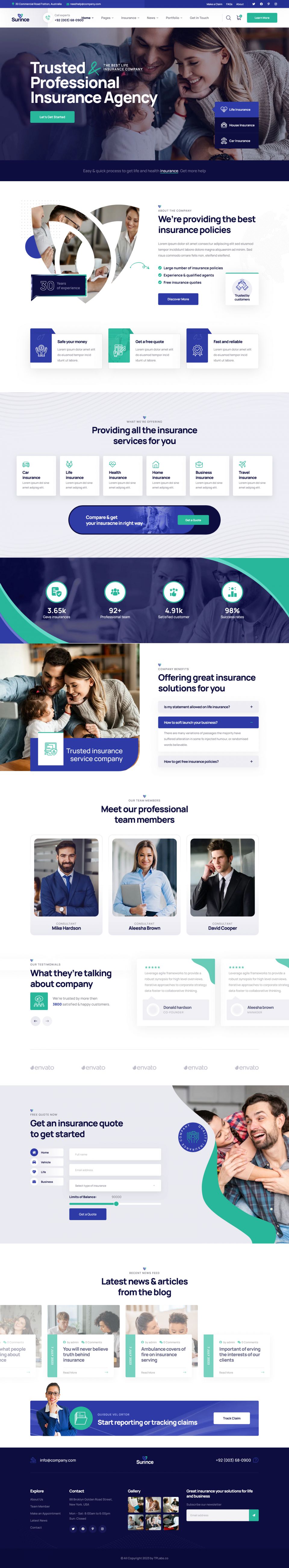 WordPress template ThemeForest Surince