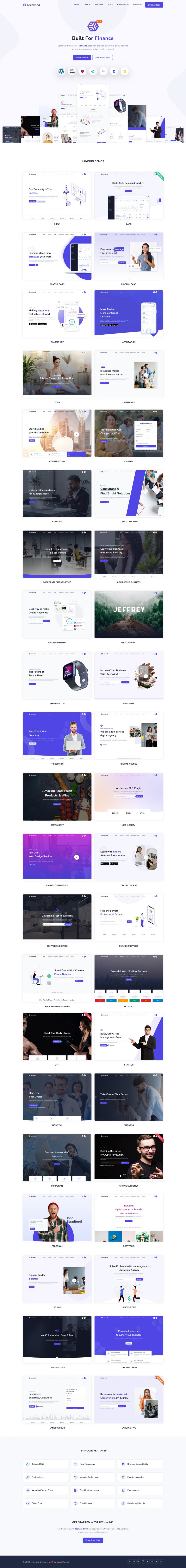 WordPress template ThemeForest Techwind