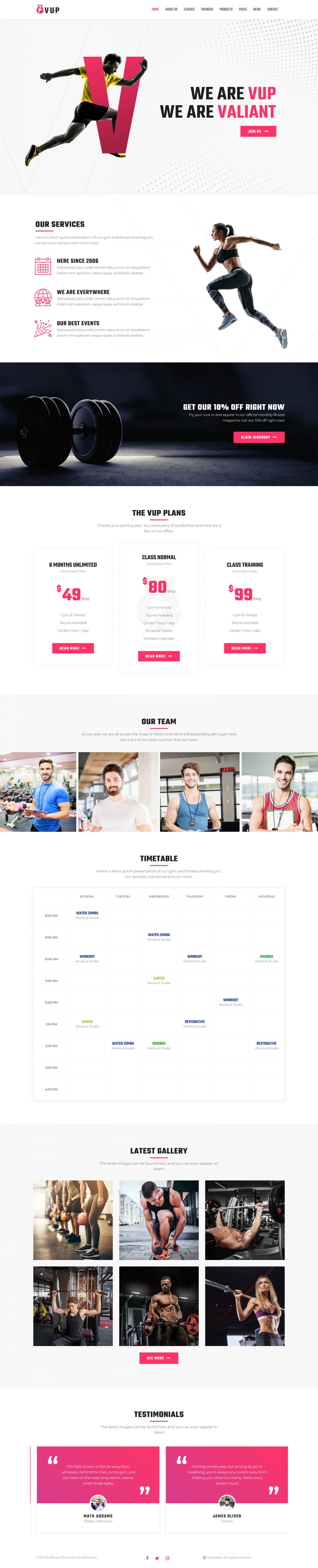 WordPress template ThemeForest VUP