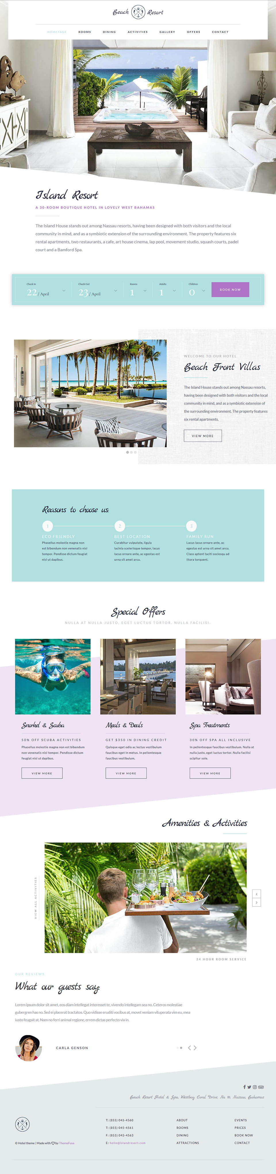 WordPress template ThemeFuse Beach Resort