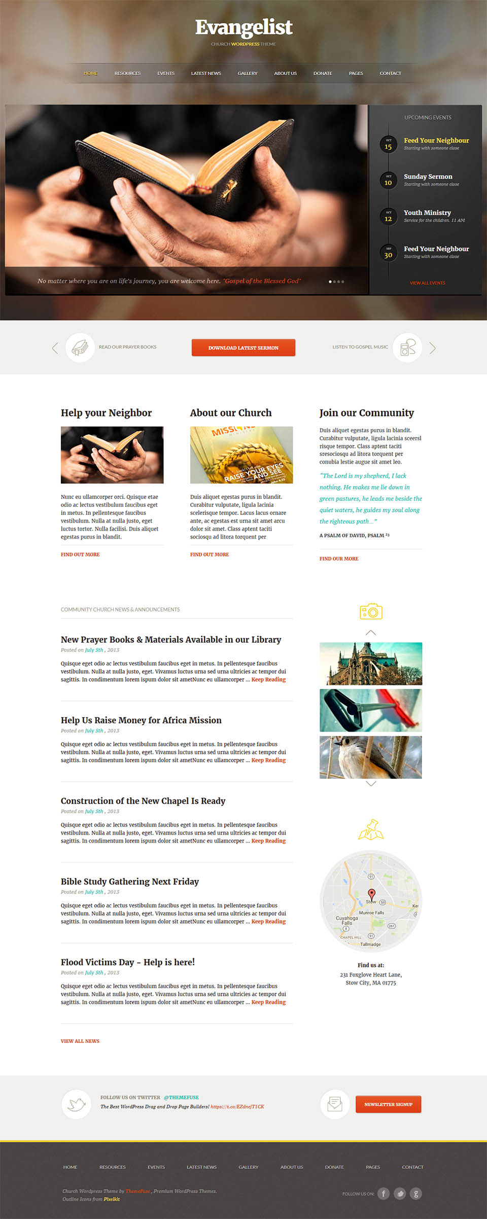 WordPress template ThemeFuse Evangelist