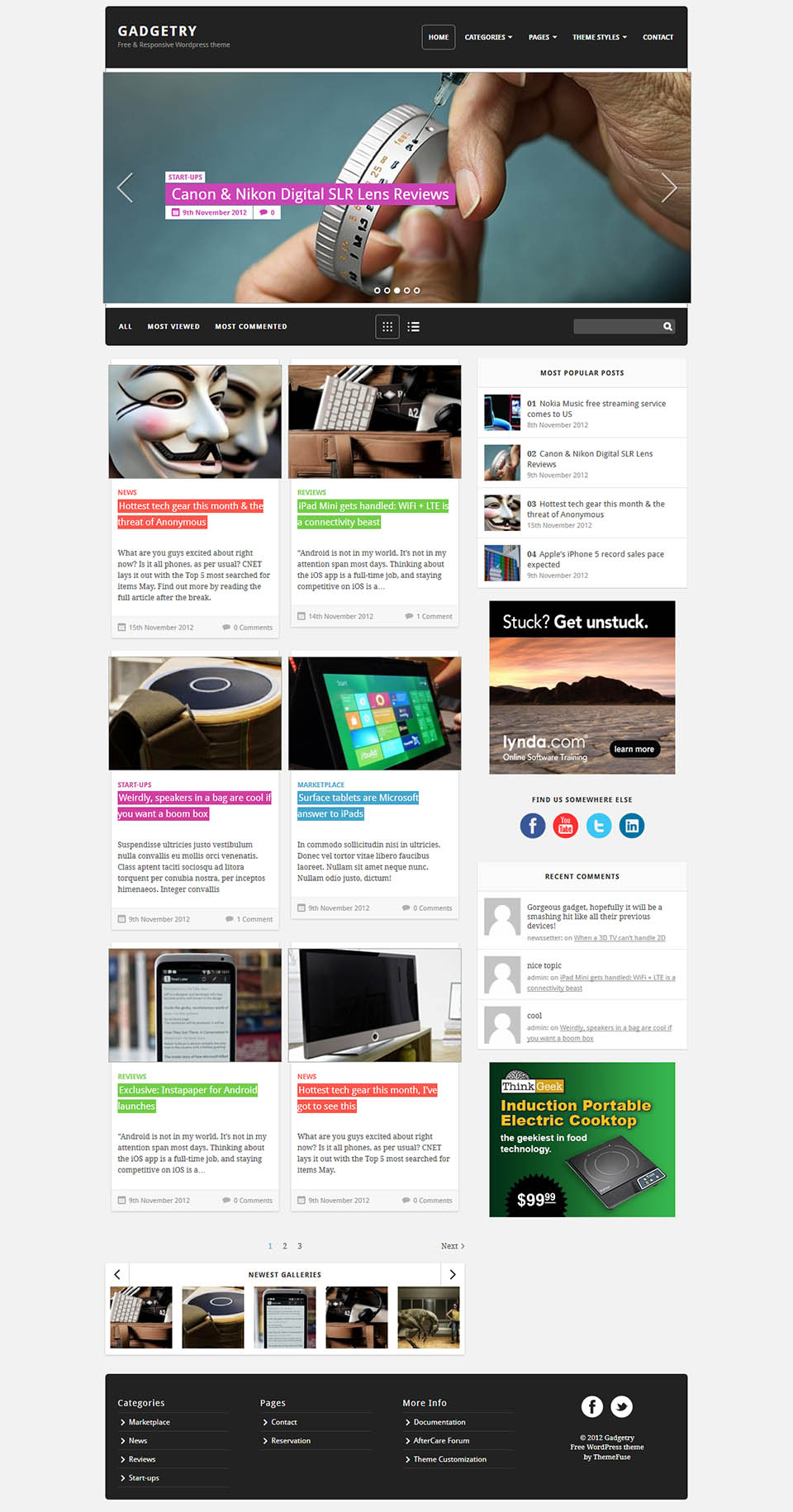 WordPress template ThemeFuse Gadgetry