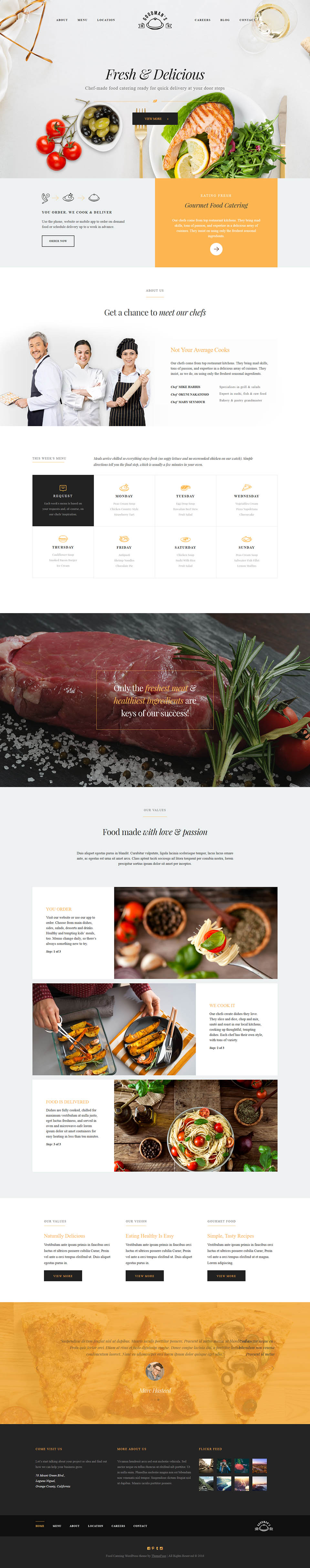 WordPress template ThemeFuse Gourmet