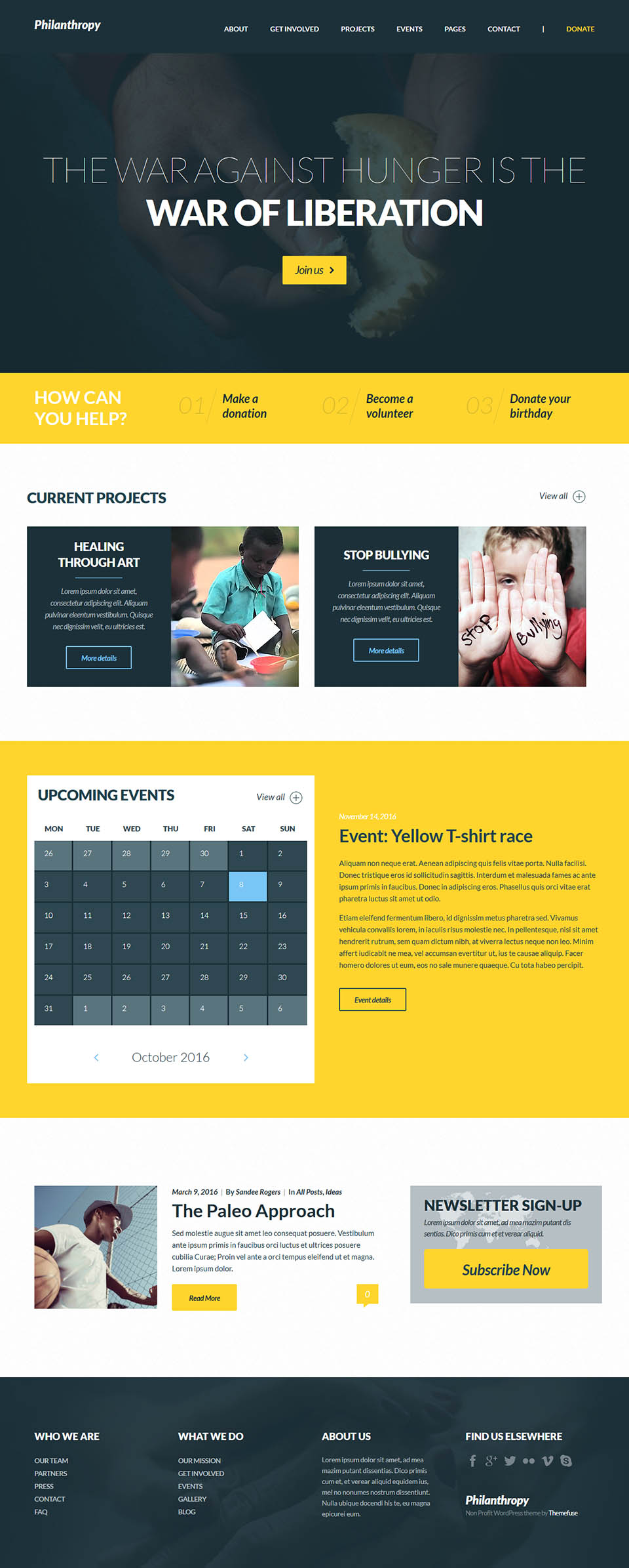 WordPress template ThemeFuse Philanthropy