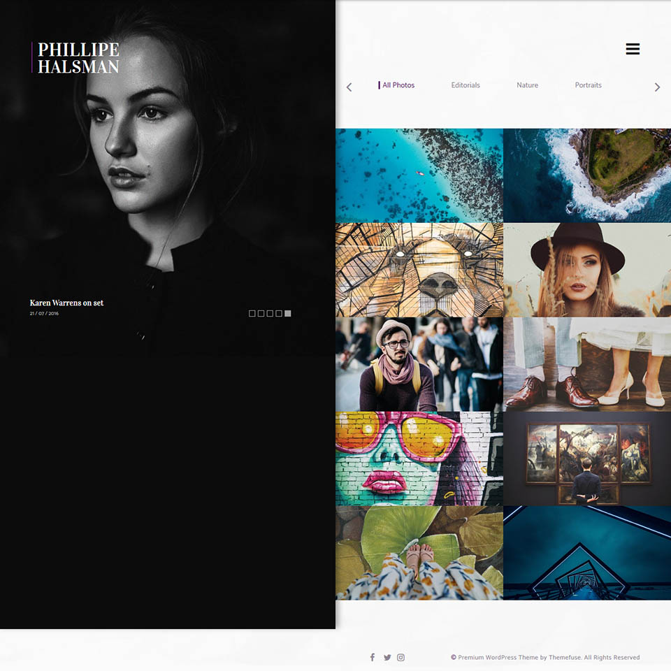 WordPress template ThemeFuse Philippe Halsman